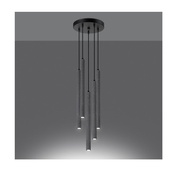 Сиво бетонно висящо осветително тяло ø 25 cm Fideus – Sollux-image-4