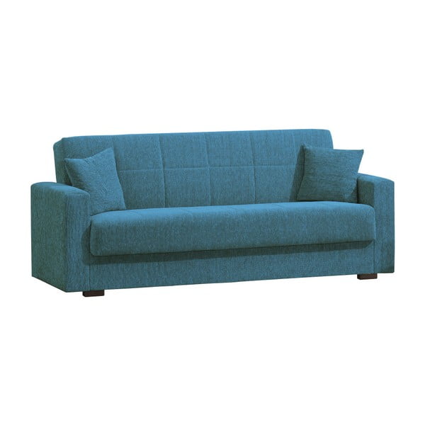 Modrá trojmístná rozkládací pohovka s úložným prostorem Esidra Relax