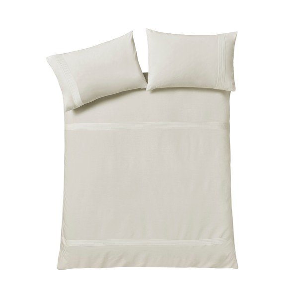 Кремаво единично  спално бельо 135x200 cm Pintuck Easy Iron Percale – Catherine Lansfield