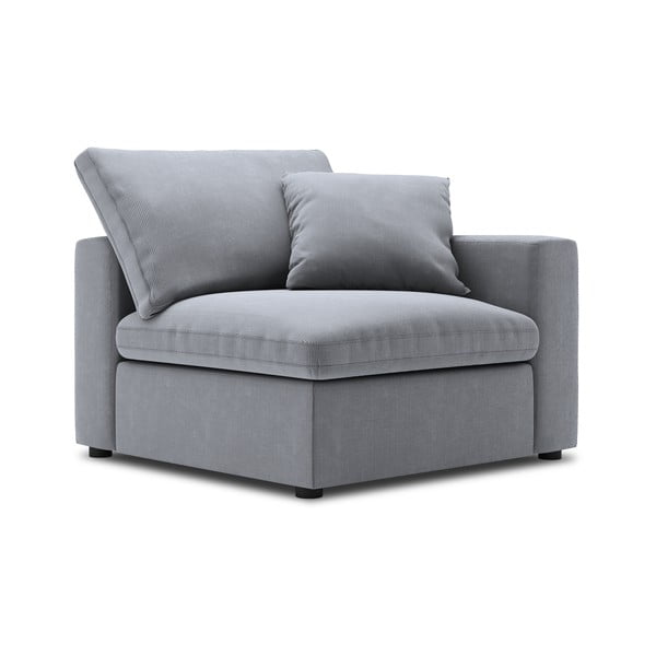 Сива ъглова част на модулен диван от велур Galaxy, десен ъгъл - Windsor & Co Sofas-image-2