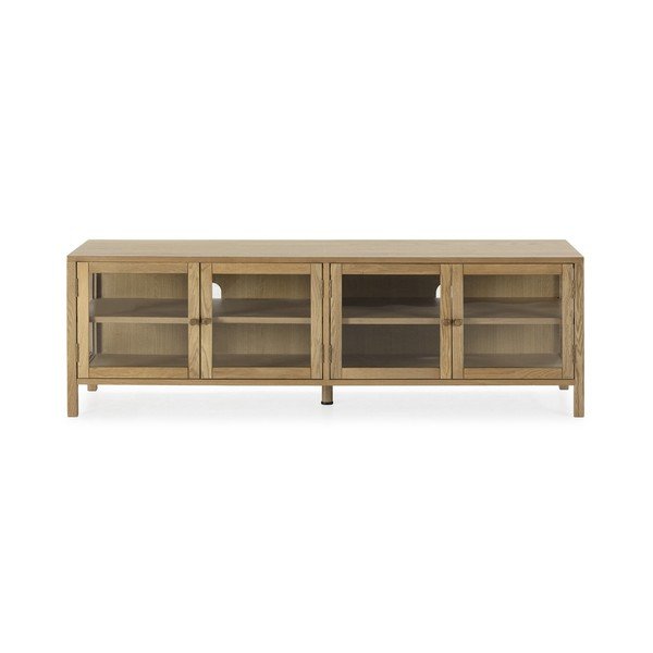 Маса за телевизор от декор от дъб  в естествен цвят 160x50x40 cm Ceci – MOME