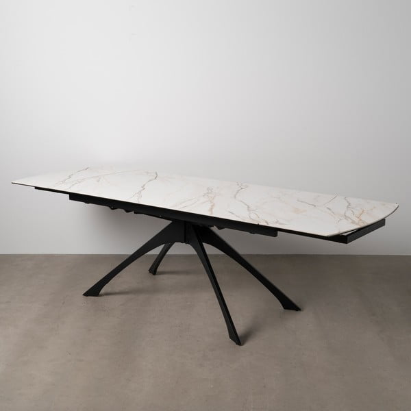 Сгъваема трапезна маса с допълнителна плоча с плот от имитация на мрамор 90x180 cm Rocía – Ixia-image-2