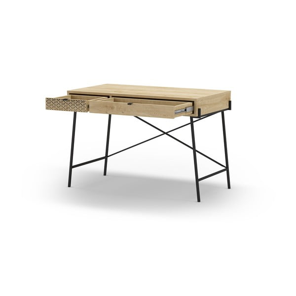 Работна маса от дъб 60x110 cm Ecrin - Marckeric-image-4