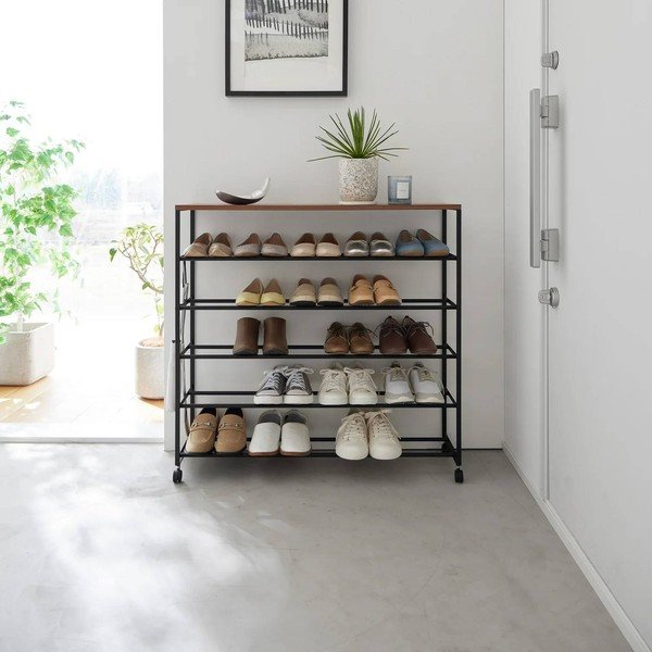 Черен метален стелаж за обувки 90,5x87x26 cm Tower – YAMAZAKI-image-2