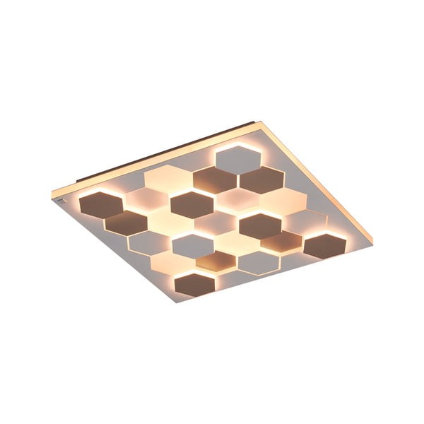 Бяло LED осветително тяло за таван с гласово управление/ управление чрез мобилно приложение с метален абажур 55x55 cm Cifavo – CINQUE-image-2