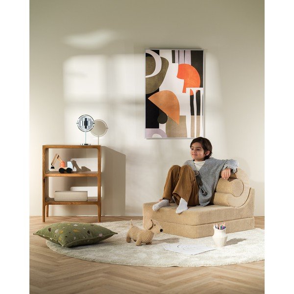 Светлокафяв детски стол от рипсено кадифе Flipster – Wigiwama-image-3