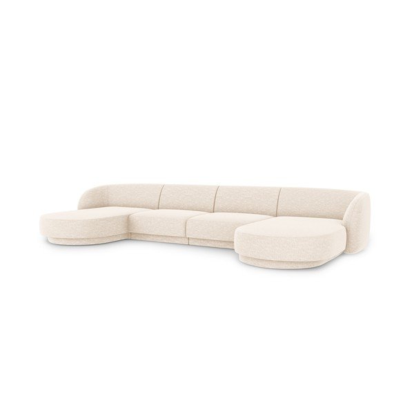 Кремав ъглов диван Miley - Micadoni Home-image-3
