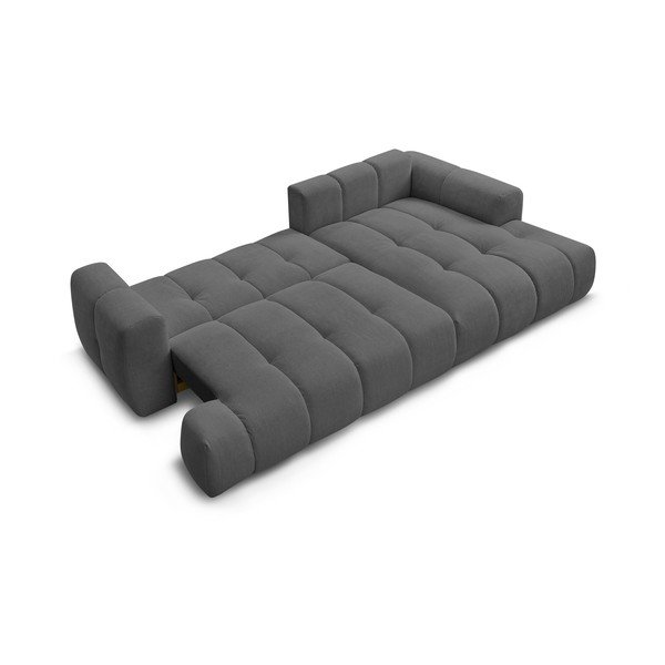 Тъмносив сгъваем/с място за съхранение ъглов диван (десен ъгъл) Fuji – Bobochic Paris-image-4