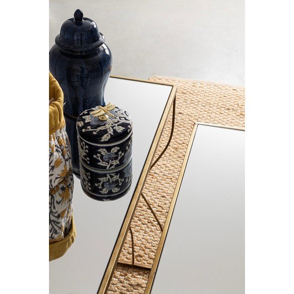 Конзолни маси в комплект 2 бр. със стъклен плот  в златист цвят 33x104 cm Elenor – Bizzotto-image-1