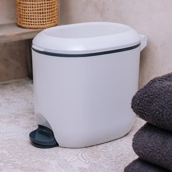 Бяло пластмасово кошче за боклук с педал 3,5 l – Addis-image-1