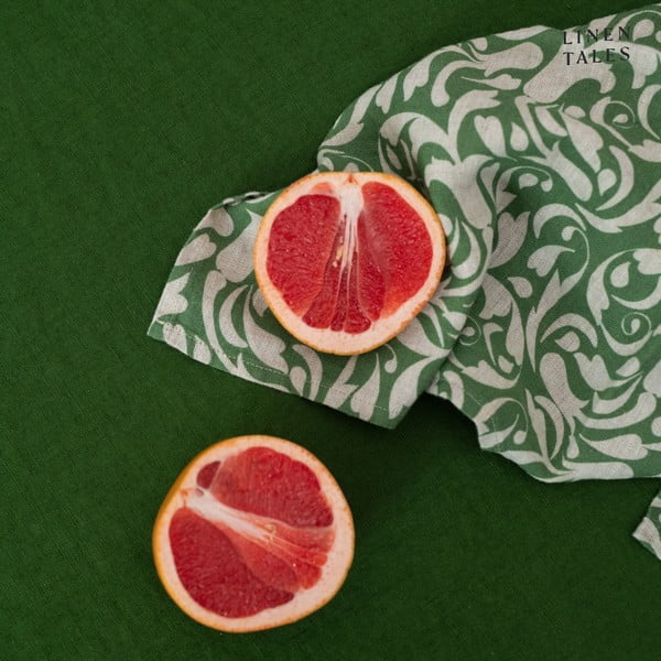 Ленена кърпа за съдове 45x65 cm Evergreen Damask – Linen Tales-image-2