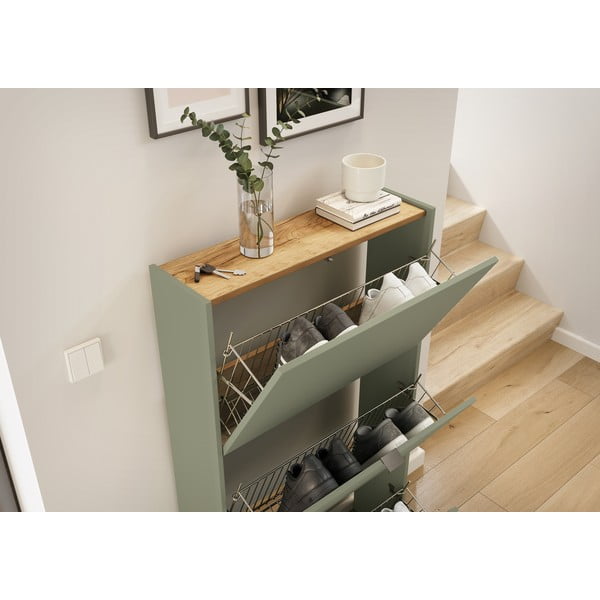 Тъмносив шкаф за обувки 71x127x22 cm Ameca – Germania-image-1