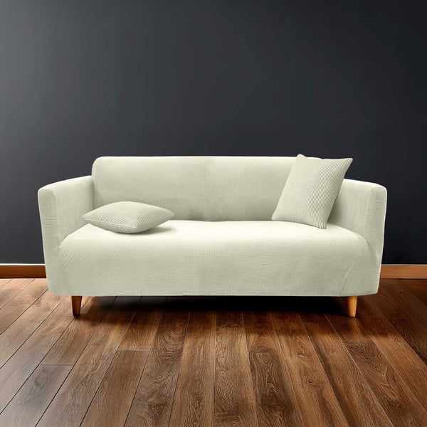 Кремаво триместно ластично покривало за диван Sacha – douceur d'intérieur