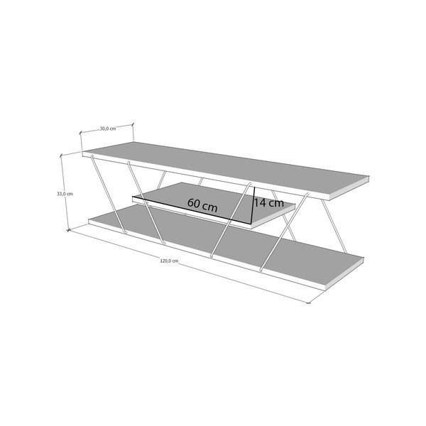 Маса за телевизор от декор от орех в естествен цвят 120x33 cm Canaz – Kalune Design-image-4