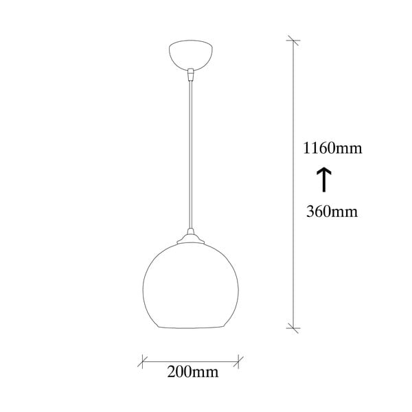 Висящо осветително тяло в цвят жълта охра и черно със стъклен абажур ø 20 cm Camini – Opviq lights-image-4