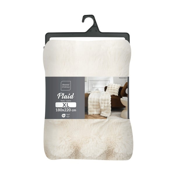 Кремаво одеяло от микроплюш 180x220 cm Mounty – douceur d'intérieur-image-4