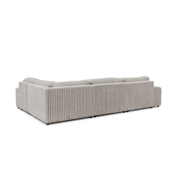 Светлосив ъглов диван от рипсено кадифе (десен ъгъл U форма) Justin – Ropez-image-3