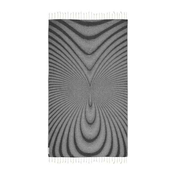 Tmavě šedá hammam osuška z bavlněných a bambusových vláken Begonville Magnetic, 180 x 95 cm