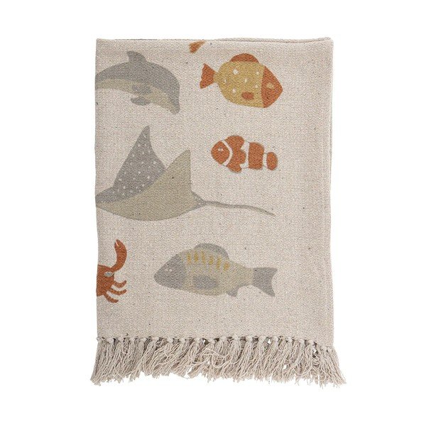 Бежово памучно бебешко одеяло 100x80 cm Abaas - Bloomingville Mini-image-1