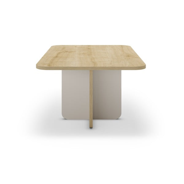 Кремава/естествена масичка за кафе с дъбов плот 56x100 cm Hillary – Marckeric-image-3