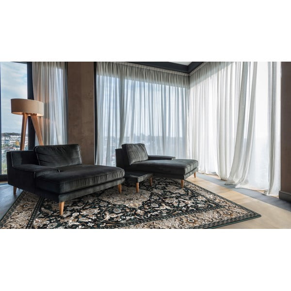 Зелен вълнен килим 133x180 cm Lauren - Agnella-image-1