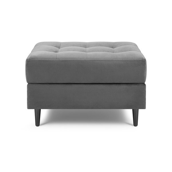 Светлосиво кадифено столче за крака Santo - Milo Casa-image-3