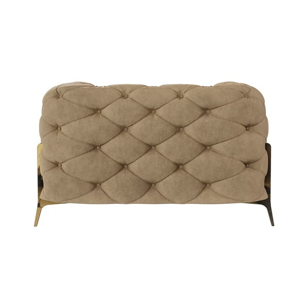 Светлокафяво кадифено кресло Chelsea Bis – Ropez-image-2