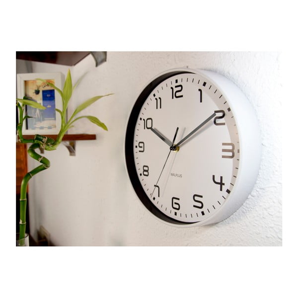 Bílé nástěnné hodiny WALPLUS ChicTime, ⌀ 25 cm