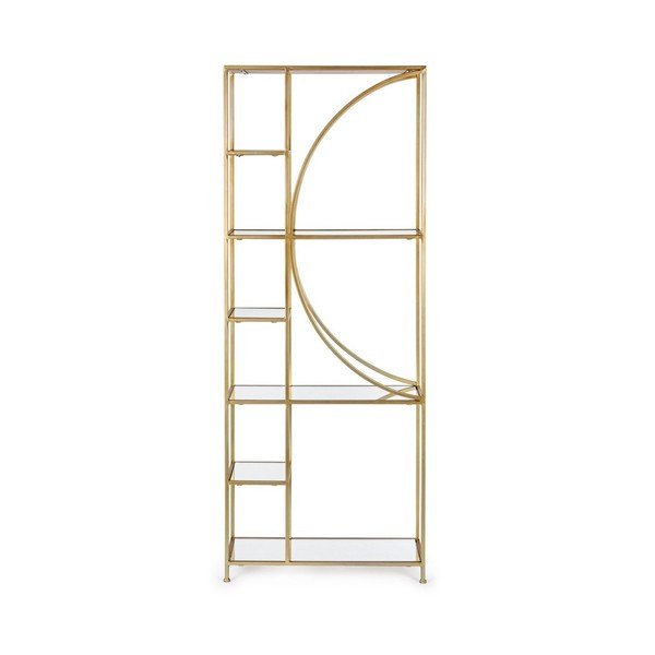 Стоманена библиотека  в златист цвят 66x176x25,5 cm Elenor – Bizzotto