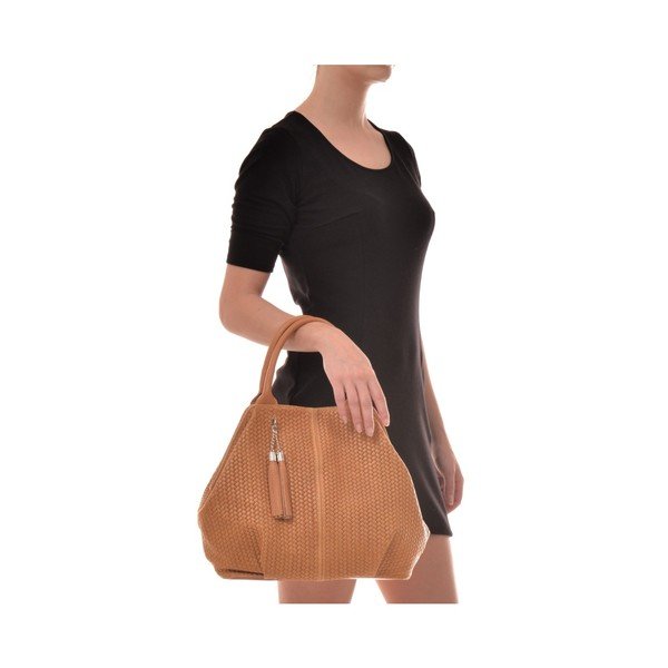 Koňakově hnědá kožená kabelka Mangotti Bags Betania-image-3