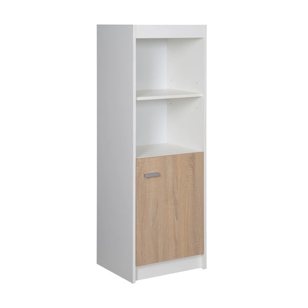 Детски шкаф за книги с дъбов декор в бял и естествен цвят 43x125 cm Gabriella - Roba