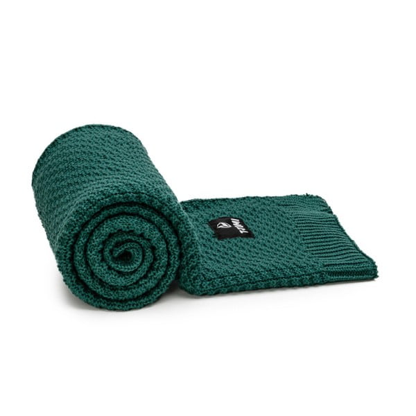Тъмнозелено плетено бебешко одеяло 80x100 cm – T-TOMI