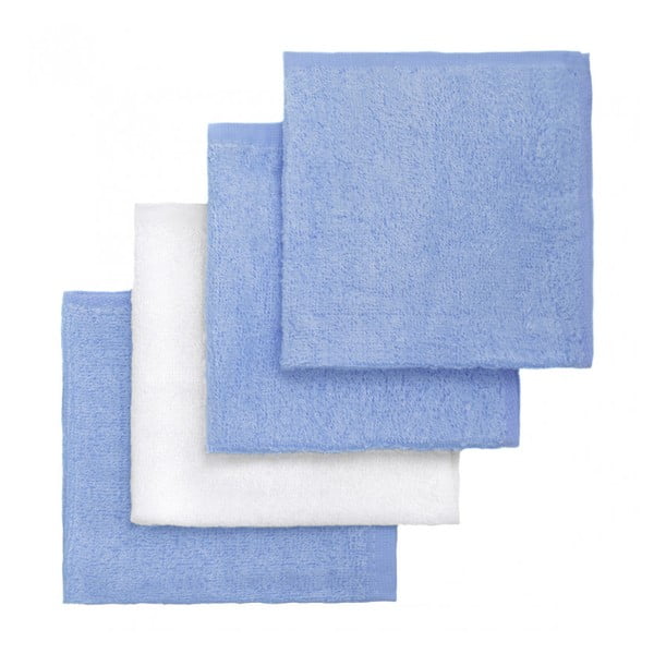 Комплект от 4 бамбукови кърпи за миене в синьо и бяло - T-TOMI