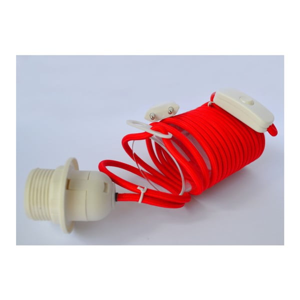 Textilní elektrický kabel Earth Friendly, červený