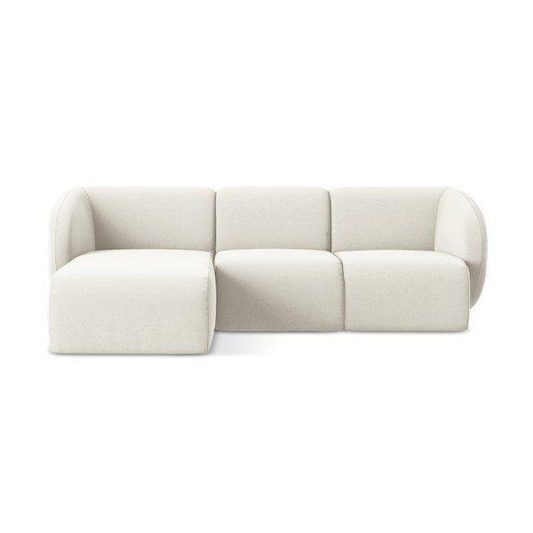 Бежов кадифен ъглов диван (ляв ъгъл) Lani – Makamii