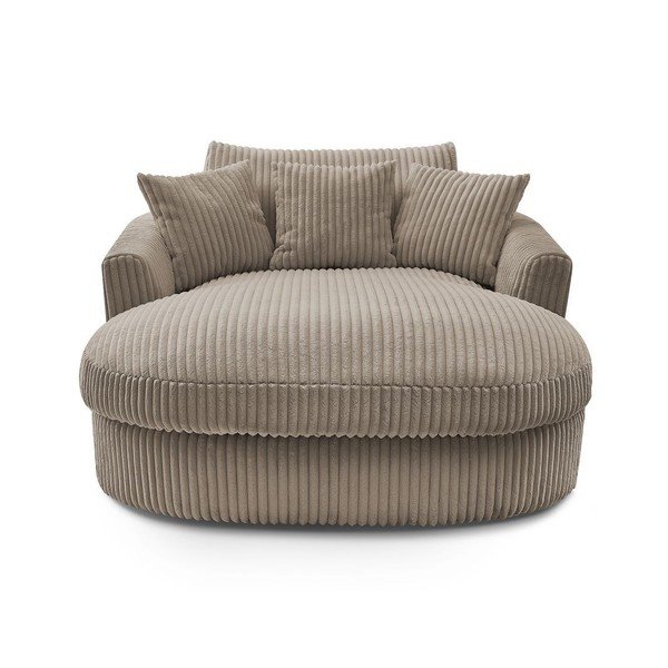 Кафяво-сиво кресло от рипсено кадифе Belem – Bobochic Paris-image-3