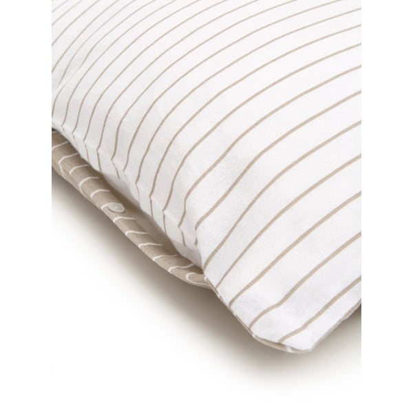 Бяло и бежово фланелено спално бельо за единично легло , 155 x 220 cm Talin - Westwing Collection-image-4