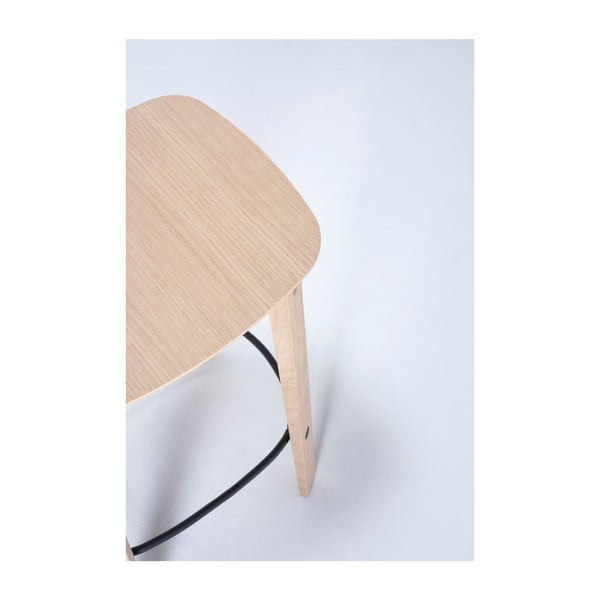 Бар стол от масивен дъб в естествен цвят (височина на седалката 65 cm) Nora – Gazzda-image-4