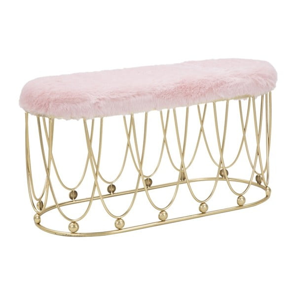 Розова пейка с възглавници и желязна конструкция в златисто Amelia - Mauro Ferretti