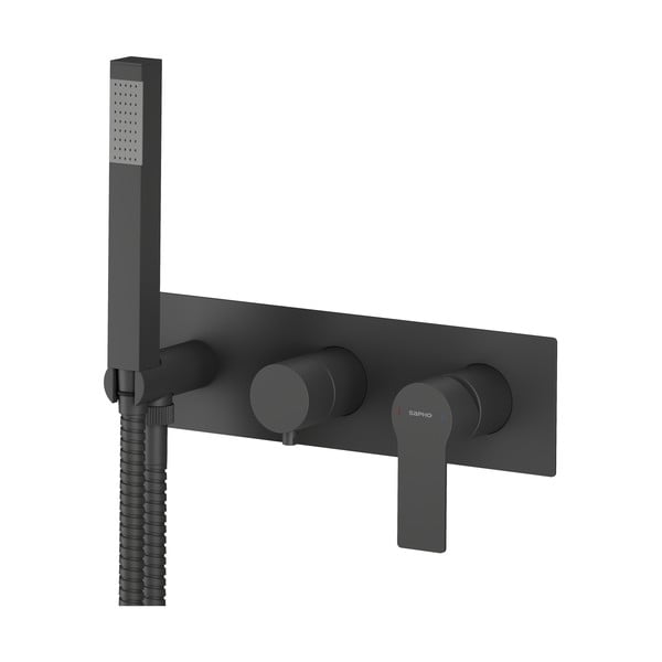 Матово-черна вградена душ батерия (2 изхода) Pax – Sapho-image-2