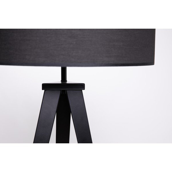 Подова лампа с метални крака и черен абажур Kiki - Bonami Essentials-image-1