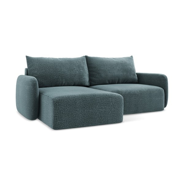 Тюркоазен разтегателен ъглов диван с място за съхранение (ляв ъгъл) Kalena – Makamii-image-1