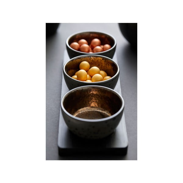 Черни купи за сервиране в комплект от 3 части, изработени от камък Cabaret - Bitz-image-2