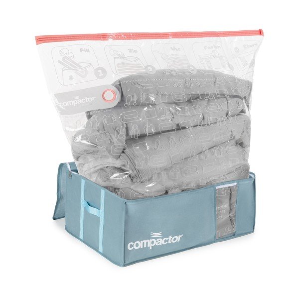 Вакуумна пластмасова кутия за съхранение на дрехи 65x45x27 cm Blue Edition – Compactor-image-4