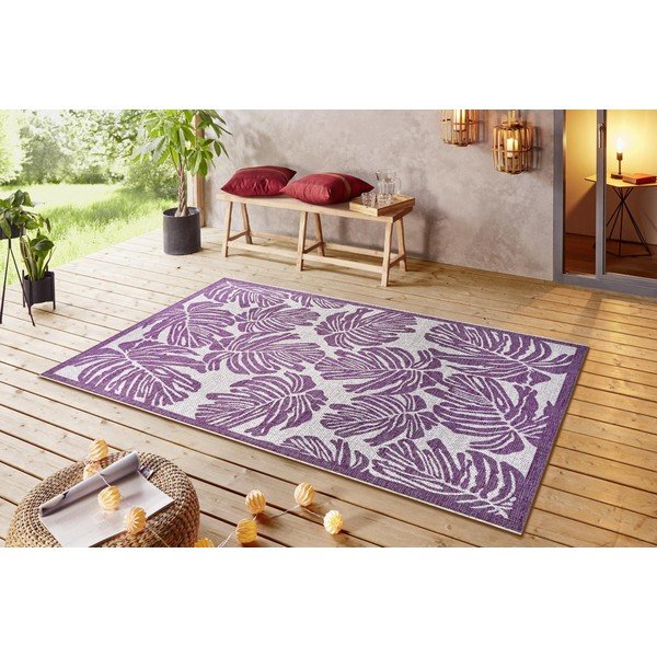 Лилав и бежов килим на открито , 140 x 200 cm Monstera - NORTHRUGS-image-1