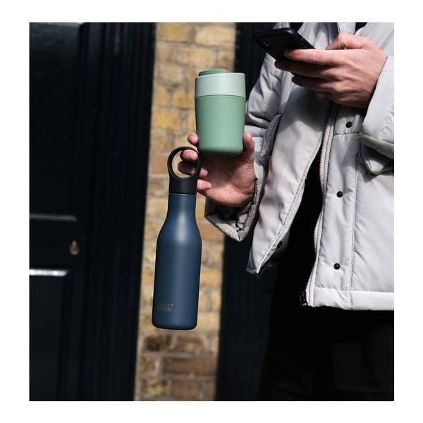 Тъмно синя бутилка от неръждаема стомана за пътуване 500 ml Loop - Joseph Joseph-image-2