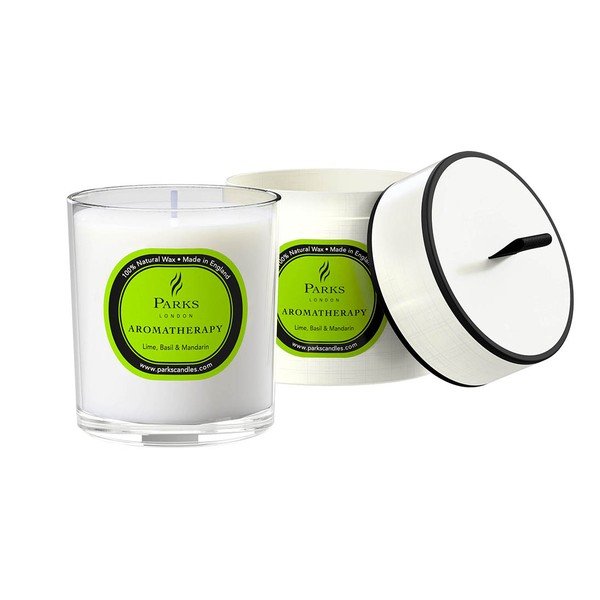 Свещ с аромат на лайм, босилек и мандарина, 50 часа горене - Parks Candles London-image-1