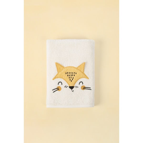 Кремава памучна бебешка кърпа 50x75 cm Foxy - Foutastic