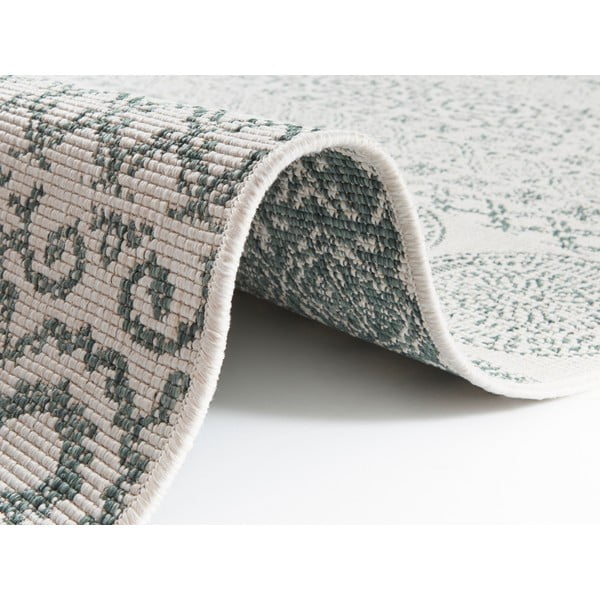 Зелен и бял килим на открито Кръг, 200 x 290 cm - Ragami-image-1