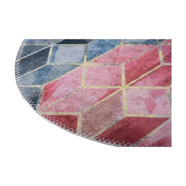Розов и светлосив кръгъл миещ се килим ø 80 cm - Vitaus-image-2